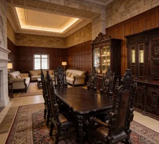 Comedor de leones tallado