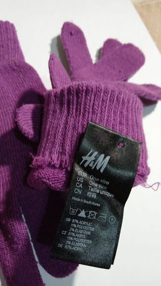 Guantes H&M punto granate