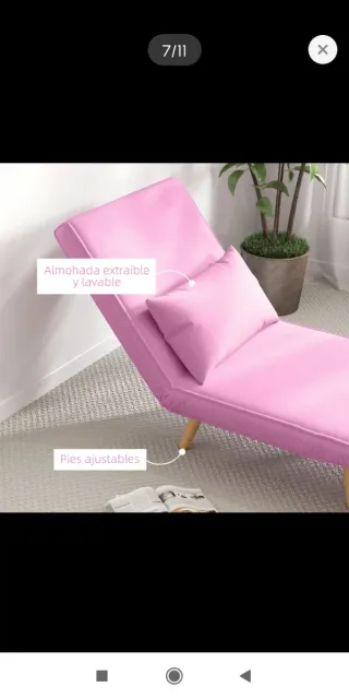 Sofá Cama Individual Rosa