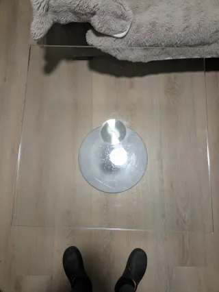 Mesa de centro cristal templado y patas metal