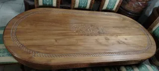 Comedor Teca Marquetería 6 Sillas