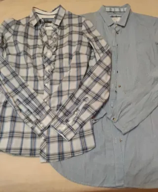 Blusas mujer azul y blanco