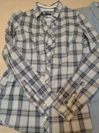 Blusas mujer azul y blanco