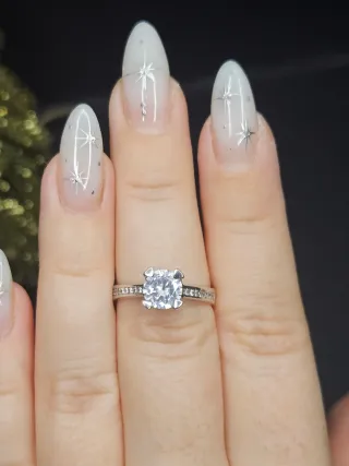 Anillo Plata 925 Piedra Transparente