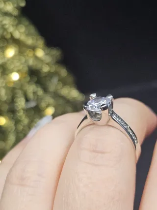 Anillo Plata 925 Piedra Transparente