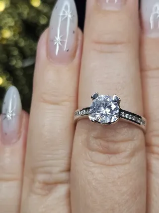 Anillo Plata 925 Piedra Transparente