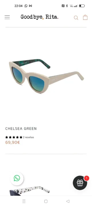 Gafas de sol Goodbye Rita Beige/Verde