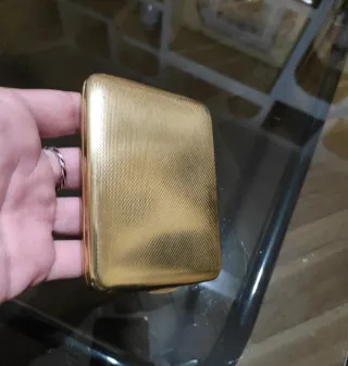 Pitillera antigua Bélgica mapa y escudo