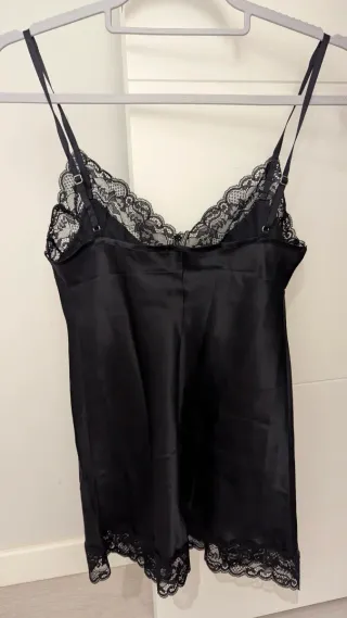 Conjunto Lencero Seda Intimissimi Negro Nuevo