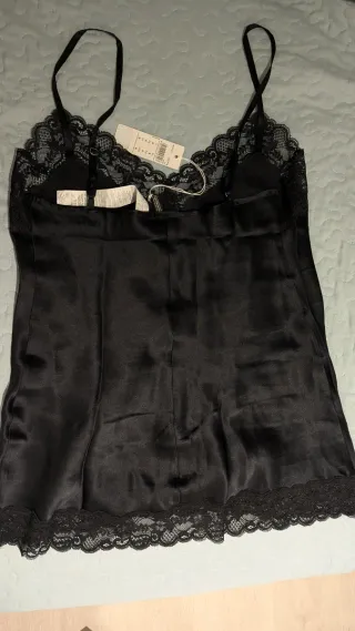 Conjunto Lencero Seda Intimissimi Negro Nuevo