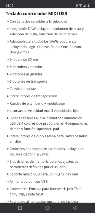 Teclado MIDI Nektar Impact LX88+