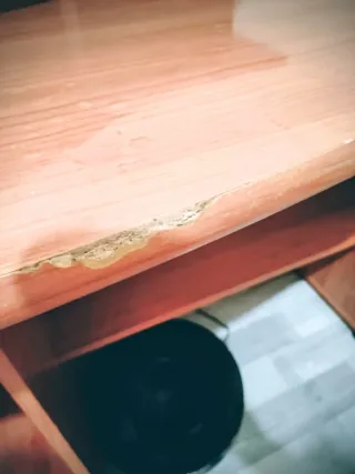 Escritorio madera cerezo curvo