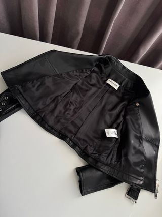 Cazadora Piel Negra XS-S