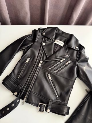 Cazadora Piel Negra XS-S