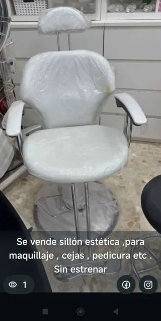 Sillón de estética para maquillaje y pedicura