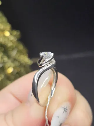 Anillo Plata 925 con Piedra Transparente