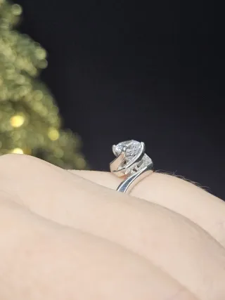 Anillo Plata 925 con Piedra Transparente