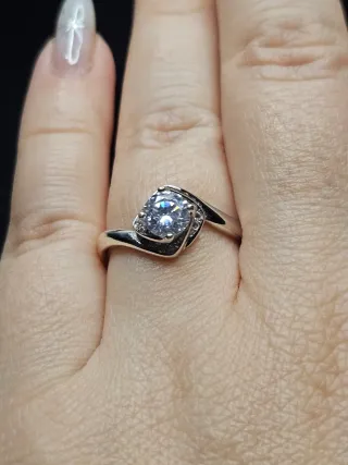 Anillo Plata 925 con Piedra Transparente