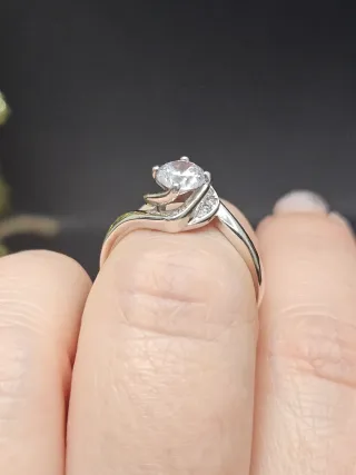 Anillo Plata 925 con Piedra Transparente