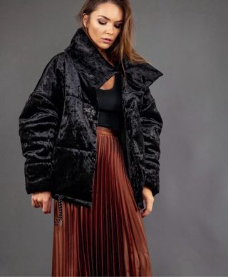 CHAQUETA MUJER PLUMÓN TERCIOPELO OVERSIZE S/M