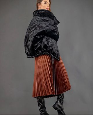 CHAQUETA MUJER PLUMÓN TERCIOPELO OVERSIZE S/M