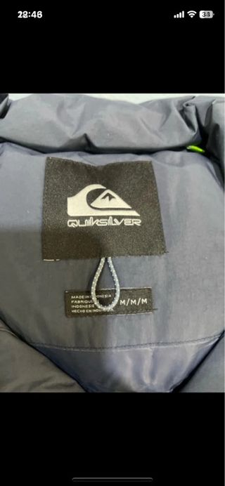 Plumifero Quiksilver Talla M Azul/Gris