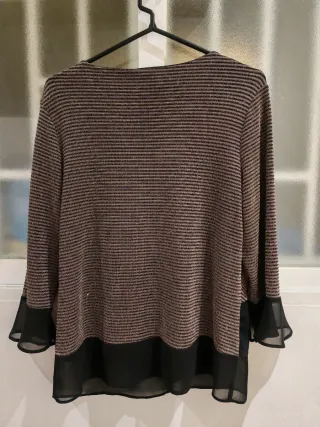 Blusa LEYCA fiesta dorada y negra