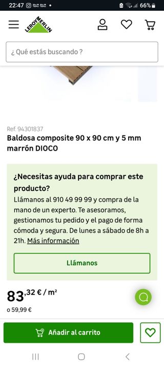 Loseta Jardín Marrón 90x90