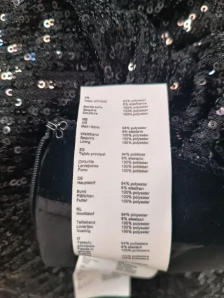 Falda Claudie Pierlot lentejuelas negra