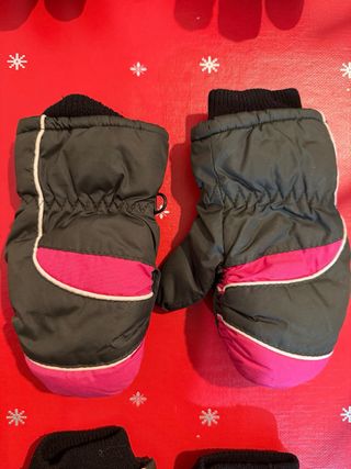 Guantes de Nieve Niños Verde y Rosa