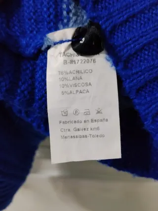 Jersey de punto gris y azul talla L