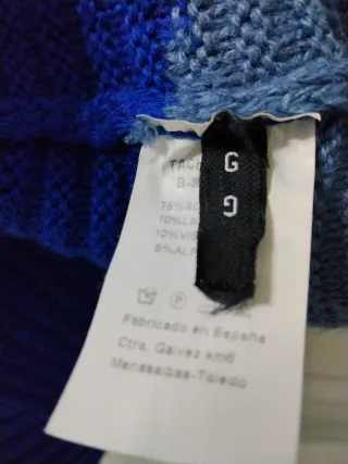 Jersey de punto gris y azul talla L