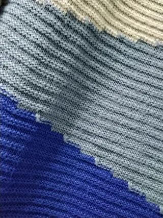 Jersey de punto gris y azul talla L