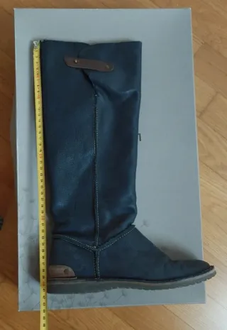 Stivali in pelle blu donna tg 37