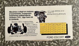 Folleto novedades FORD 1983, folletín FORD ESCORT