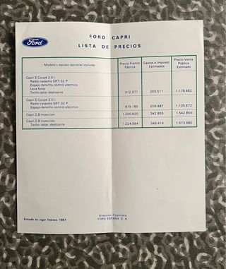 Folleto novedades FORD 1983, folletín FORD ESCORT