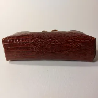 Mini pochette marrone vintage con chiusura a clip