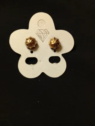 Pendientes baño ORO diseño floral