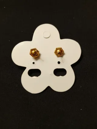 Pendientes baño ORO diseño floral