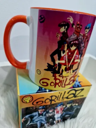 Caneca Gorillaz Cerâmica Multicolor Laranja