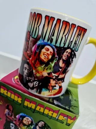 Caneca Bob Marley Cerâmica Multicolor Amarela
