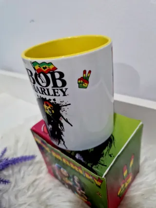 Caneca Bob Marley Cerâmica Multicolor Amarela