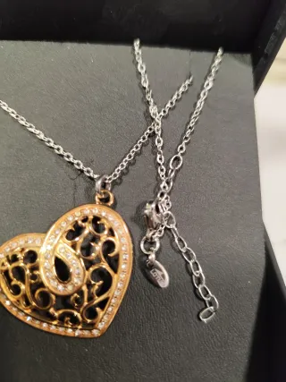 Colgante Lotus Corazón Filigrana Oro y Plata