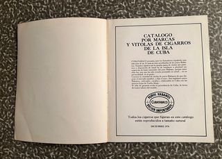 Catálogo de marcas y vitolas de Cigarros de Cuba