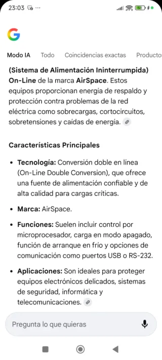 Sistema de Alimentación Ininterrumpida AirSpace