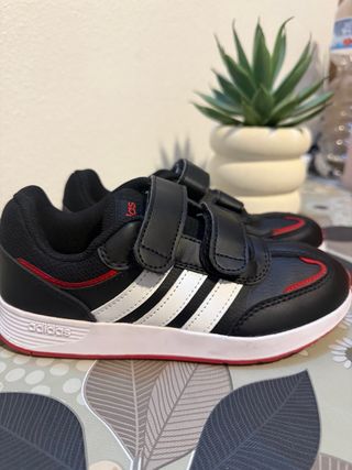 Scarpe Adidas Bambino Velcro Nero Rosso