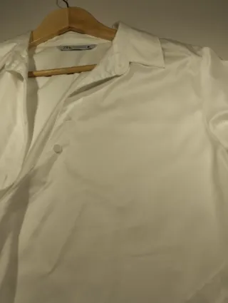 Camisa Pompelin Cruzada Mangas Anchas Blanca