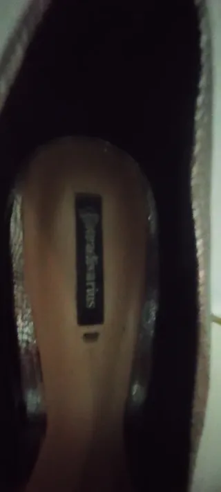 Zapato de salón tacón plateado