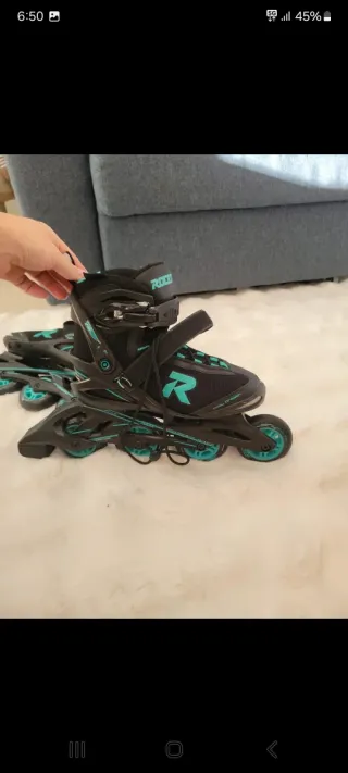 Patines Roces negros y turquesa