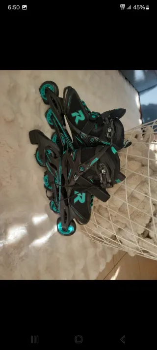 Patines Roces negros y turquesa